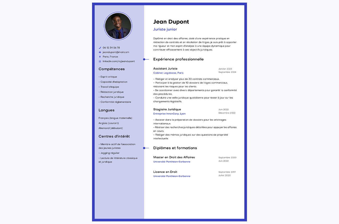 cv juriste